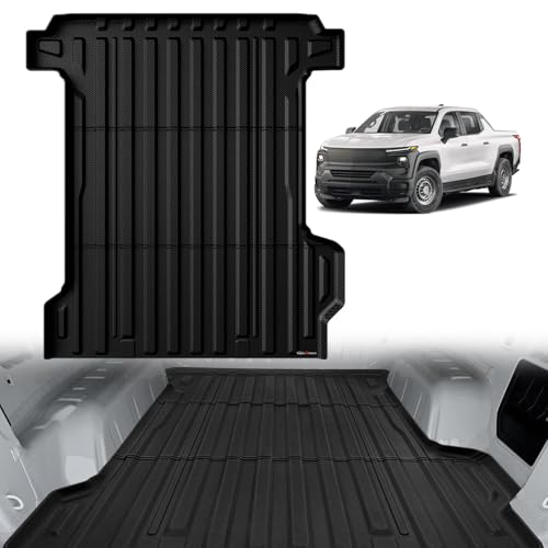 Image of TripleAliners Truck Mat Compatible with 2024-2026 Chevrolet Silverado EV WT 5.9FT Accessories, Truck Bed Mat Heavy Duty Custom Fit All Weather Protection TPE Pickup Liner