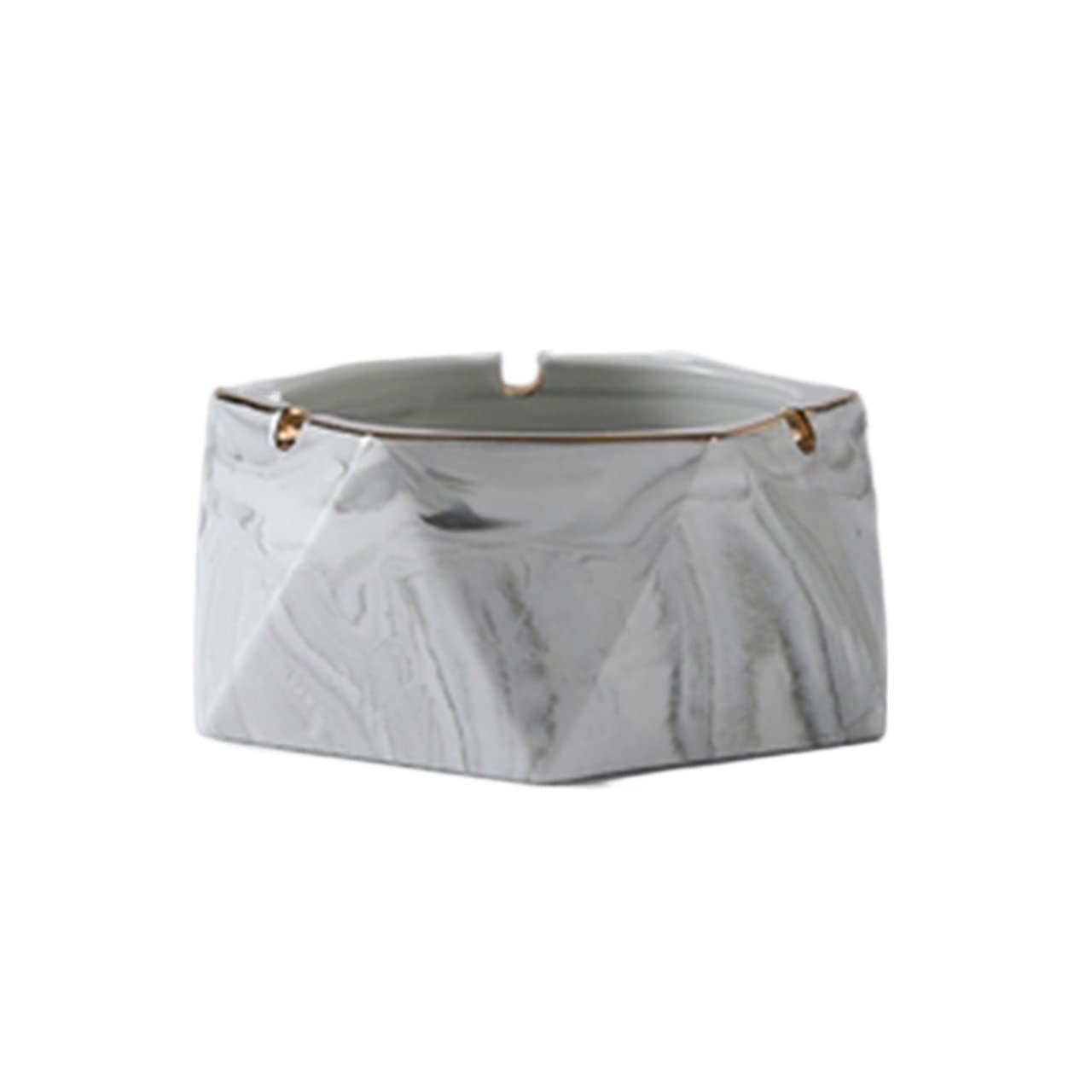 Gthtuhfd 2 Ash Tray Polygon Ceramic Ashtray Bedroom Study Cigarette Ashtray Home Living Room Commercial Hotel Cafe Cigarette Ashtray Ashtray For Outside Patio,