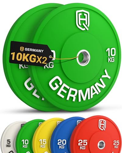 HQ Germany® Hantelscheiben 50mm [Set/Paar 5-25kg] - Premium Vollgummi...