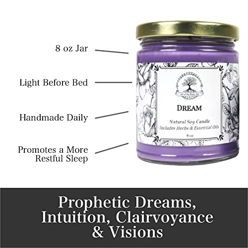 Dream Herbal Spell Candle | Handmade With Herbs & Essential Oils, Natural Soy Wax | Aromatherapy, Manifestation, Prophetic Dreams, Visions, Intuition & Insight | Wiccan, Pagan & Magick #TOP2