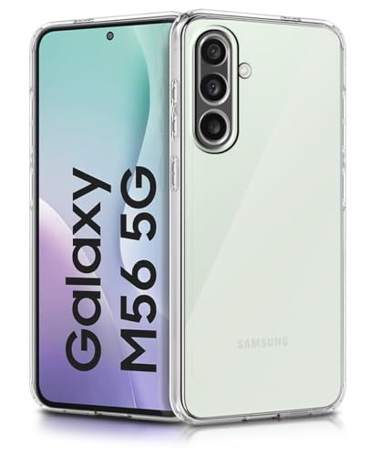 Image of WOW IMAGINE Transparent Back Cover Case for Samsung Galaxy M56 5G | Galaxy F56 5G | Raised Bumps for Full Device & Camera Protection Shockproof TPU Silicone Mobile Case - Transparent