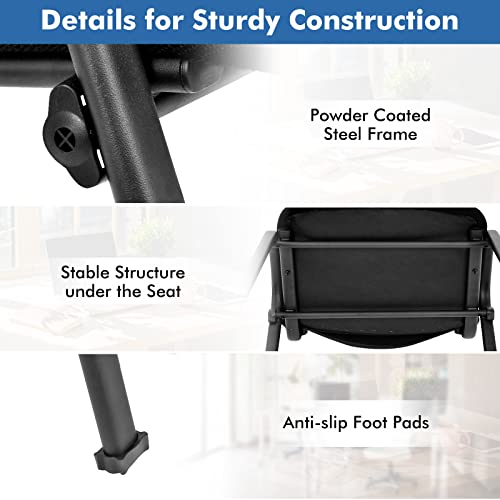 Safstar Set Of 5 Conference Chairs, Stackable Chairs With Padded Cushion, Ergonomic Office Guest Reception Chairs, Guest Chairs For Reception Waiting Room Meeting Room Office Lobby Church (Black) #TOP6