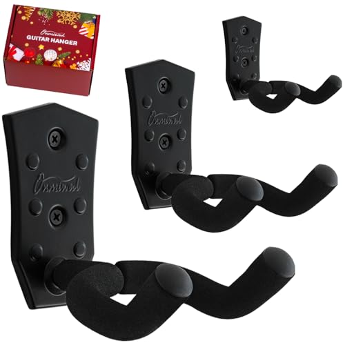 Onmiwod Guitar Wall Mount 3 Pack, Black Metal Guitar...