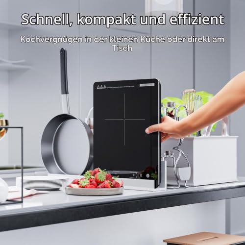 Induktionskochplatte, COOKNANO Induktionskochfeld 1 plattee, 2000W Induktionsherd, 9 Stufen...