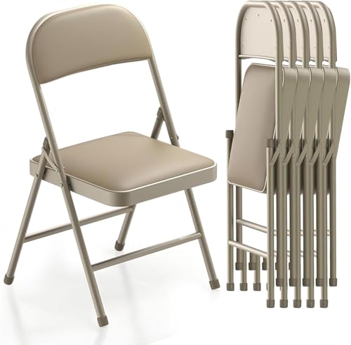 BULAGE Klappstuhl Gepolstert Klappstühle 6er Set Gartenstuhl Klappbar...