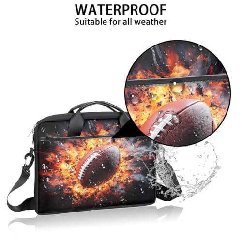 Bolso para portátil Rugby Ball Flames 15 pulgadas miniatura 3