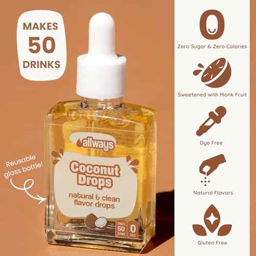 Image of Allways Drops Coconut Water Enhancer | Sugar Free | 50 Servings