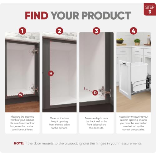 Image of Rev-A-Shelf Single Pullout Trash Can w /Soft-Close, 11.5 inch Min Opening