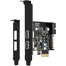 PCI E USB 3.0 Card PCI Express 1X 2 Ports with Internal 19 Pin USB 3.0 Connector Superspeed 5Gbps PCI E USBIII Expansion Card Controller Adapter Support Windows 10, 8, 7, XP