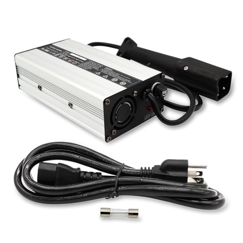 Aspaton 48V 6A Battery Charger Compatible with EZGO Club Car DS Golf Cart (Triangle Style Plug/Snap Head 3 Pin Plug/Charger with G29 Plug) (G29 Plug)