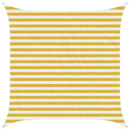 Voile d'ombrage jaune blanc 2,5x2,5 m anti-UV extérieur balcon