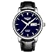 Produktbild Guanqin Herren-Armbanduhr, analog, modisch, automatisch, selbstaufziehend, mechanisch, Edelstahl, Leder, Datumsanzeige, leuchtend, Silber Blau Schwarz, Band