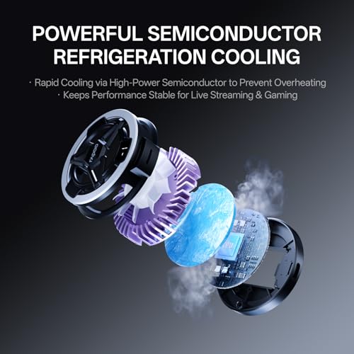 Rapoo MC05 Phone Cooler for Gaming and Streaming, Semiconductor Cooling Technology, Low-Noise, 15W Magsafe Wireless Charger, RGB Cooling Fan with Removable Grip, Compatible with iPhone Magsafe Series - image 3