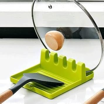 Pot Lid Holder, Multifunctional Kitchen Countertop Pot Lid Rack Spoon Rest for Home Kitchen Storage Organization