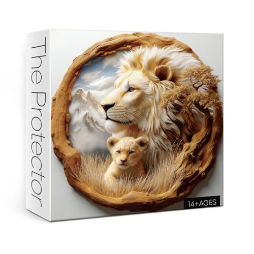 Aesthetic Lion Animal Puzzles for Adults 1000 Pieces, Unique Wildlife Nature Jigsaw Puzzle, Difficult Challenging Art Puzzles