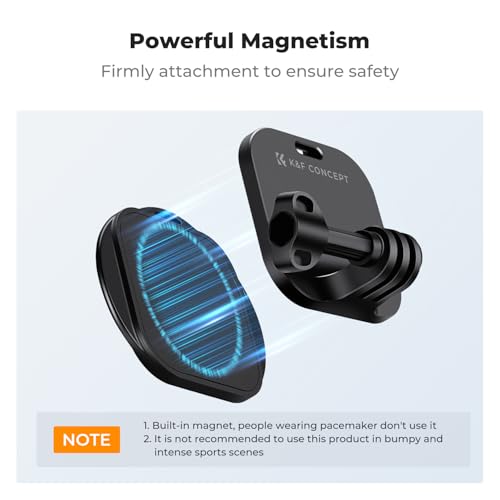 Image of K&F Concept Magnetic Action Camera Chest Mount for GoPro Hero 13 /12 /11 /10 /9 Balck, DJI Osmo Action 5 Pro /4 /3 /2 and More Action Camera, POV Neck Mount with Adjustable Neck Strap Lanyards