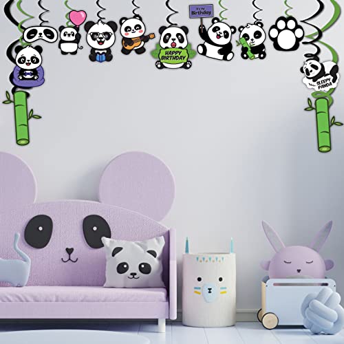 Image of FestikoCute Cartoon Panda Birthday Party Supplies,Children Party Decoration,Girl Birthday Party Decoration Swirls (12 Pcs)