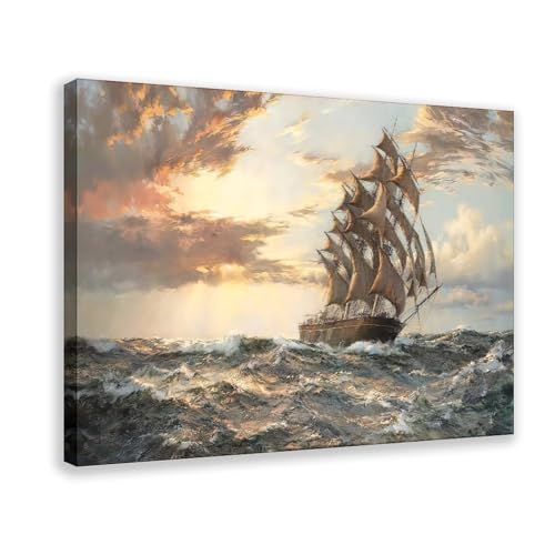 Toile Cutty Sark Montague Dawson pour décorer un bureau marin 30x45cm