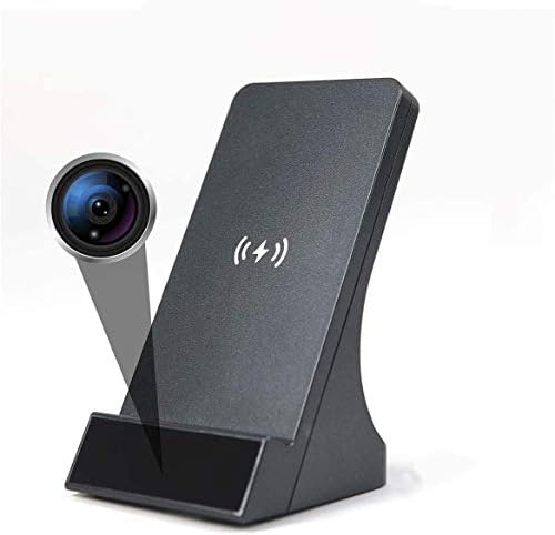 LIZVIE Wireless Charger with Spy Hidden Camera, 1080P HD Mini Smart Nanny Security Cam WiFi Remote Viewing/Night Vision/Motion Detection