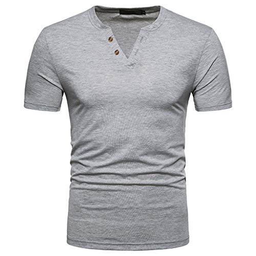 Xmiral T-Shirt Polo Uomo Basic Manica Corta Tennis Golf Ricami Maglietta Polo Shirt Camicia M Grigio