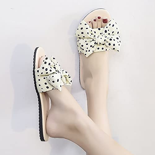 Summer Sandals Women's Flat Fashion Casual Polka Dot Bow Women's Slippers Sandals Bulk Slippers for Women Open Toe2