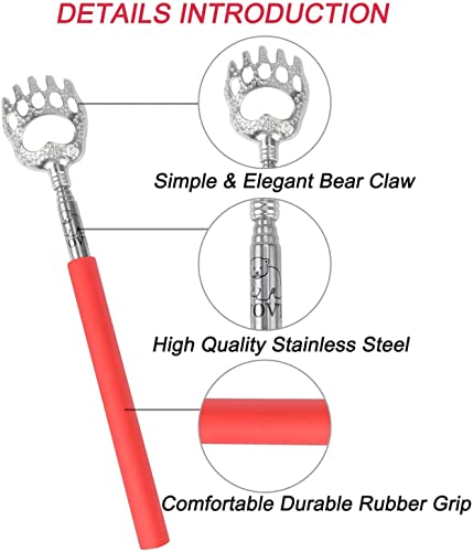 Image of WOVTE Bear Claw Red Telescopic Back Scratcher