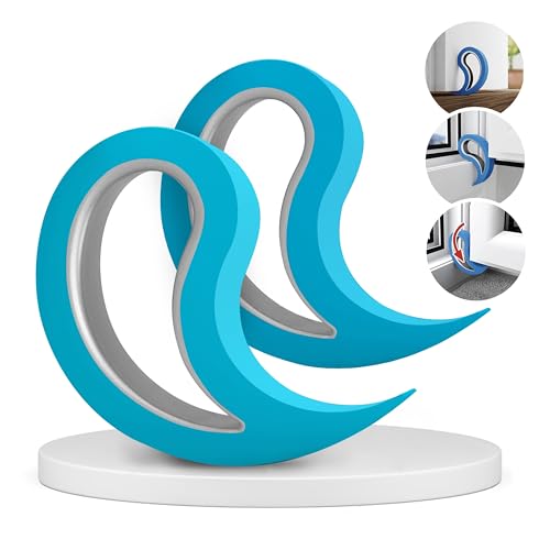 Stoppy, Stoppi, Arrêt de fenêtre, Arrêts de Porte, lot de 2 (disponible en 14 variantes) (Bleu clair)