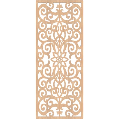 Image of Buel Decorative Pierced Fretwork Wood Wall Panels, 27 3 /8 inchW x 69 3 /8 inchH x 1 /4 inchT, Hickory
