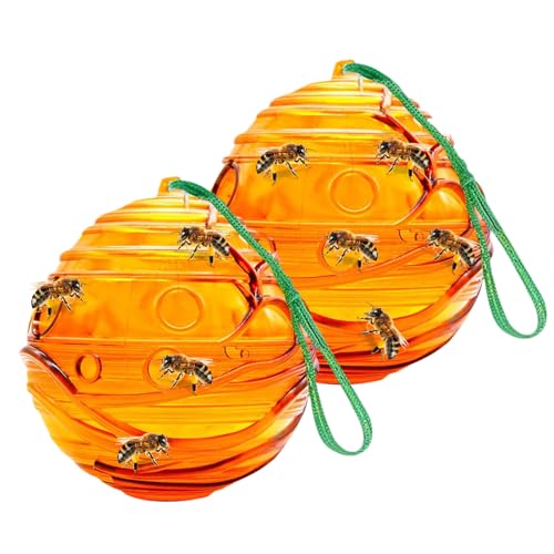 Genérico Trampas para Avispas Exterior | 2 Piezas Trampas para Moscas,Forma Calabaza Colgante Reutilizable para Huerto Jardín Patio Césped