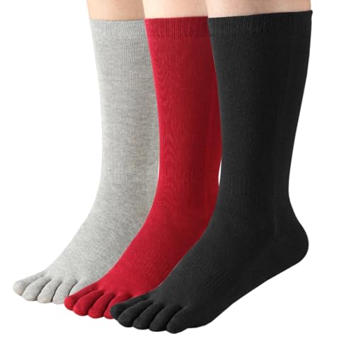 Women's Toe Socks Cotton Crew Athletic Running Five Finger Socks
