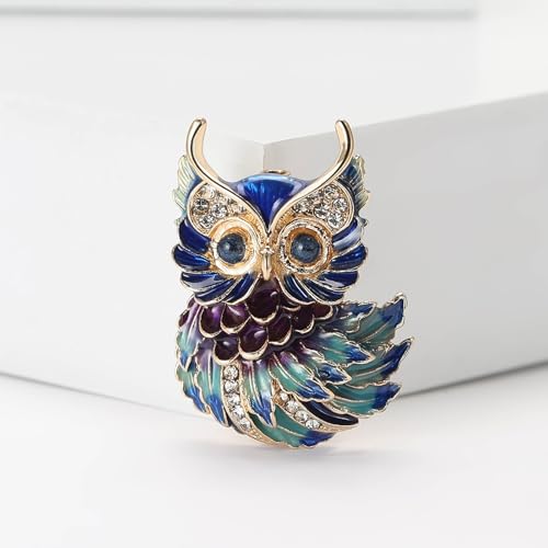 Image of Enamel Bird Brooch for Women Rhinestones Owl /Hummingbird /Eagle /Toucan Lapel Pin Cute Bird Brooches Jewelry Gifts for Mom Wife