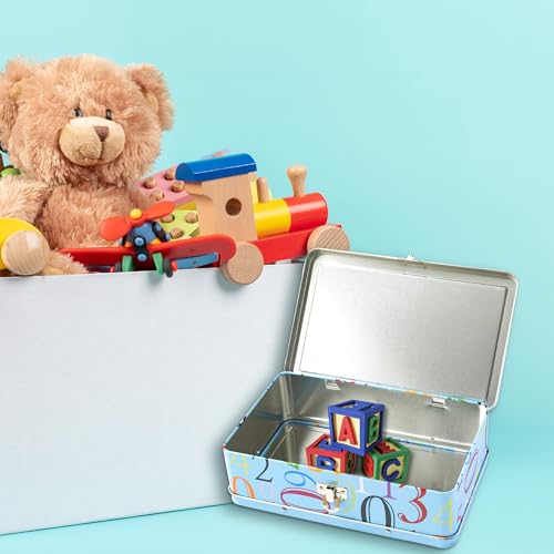 Image of DAHO Metal Storage Box with Hinge for Office, School, Home, Makeup, Arts & Crafts and Accessories (Numbers)