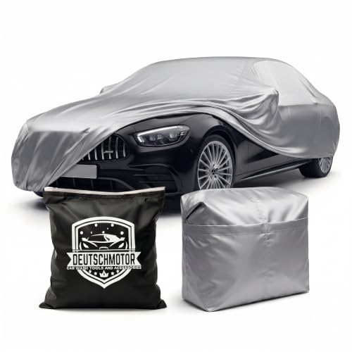Image of Universal car Cover for Mercedes E350 E500 Waterproof Paint Protection UV rain dust Snow Heat with Zipper Cotton Lining Wind gust Straps (Midsize Sedans 183 inch-195 inch (465-495 cm)