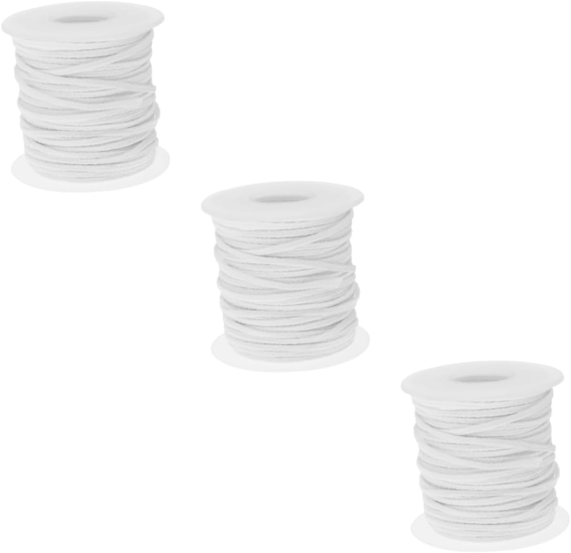 3rolls Cotton Candle Wicks Spool Pre-Waxed Wicks for Candle Making Strands for Pillars and Easy to White