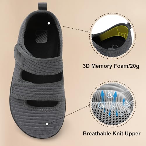 Image of Besroad Womens Walking Shoes Wide Diabetic Shoes Adjustable Barefoot Casual Sneakers Breathable Zero Drop Arthritis Edema Sneakers Indoor Outdoor