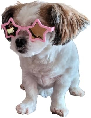 Gafas para perro talla pequeña color rosa estrella