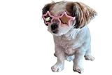 G045-jnst Dog 15-25lbs Small to Medium Breeds Star Shape Costume Puppy Cat Pet Sunglasses (Star Pink-Pink Mirror)