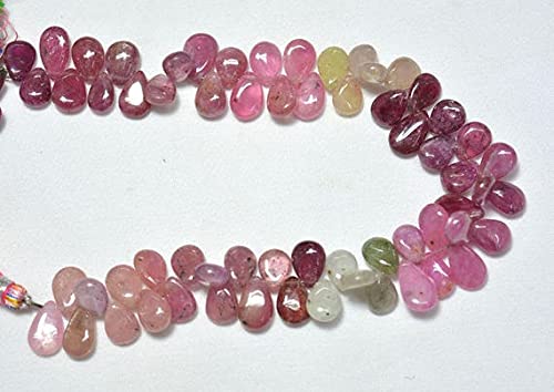 Perles saphir et rubis pour création bijoux en pierre naturelle de forme goutte poire