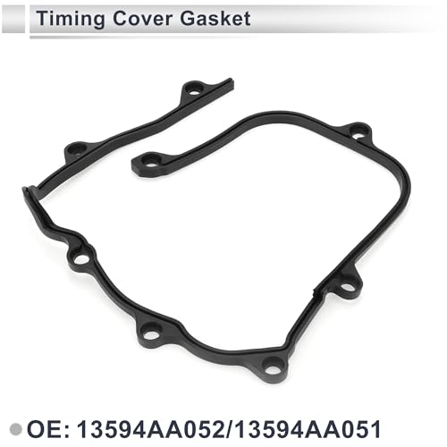 Image of Timing Cover Gasket for Subaru Forester 1999-2010 Long-lasting Sealing Chain Case Cover Gasket No.13594AA052 /13594AA051 Rubber 1 Pcs
