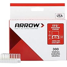 Arrow 721189 T72 Heavy Duty Steel Insulated Staples for Installing Cable/Wiring, 11/32-Inch Leg Length, 19/32-Inch Crown, 300-Pack
