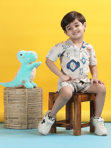 Image of POLKA TOTS 100% Cotton Half Sleeve Shirt and Shorts Combo for Boys | Co-Ord Set for Kids | Summer Wear Dress for Toddlers | Breathable & Skin-Friendly Boys Clothes | Trendy Summer Outfit & Beach Wear