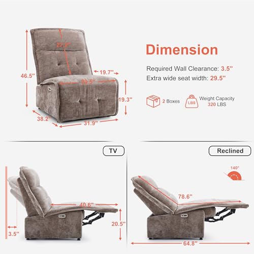 Sillón Reclinable Plegable Marrón miniatura 3