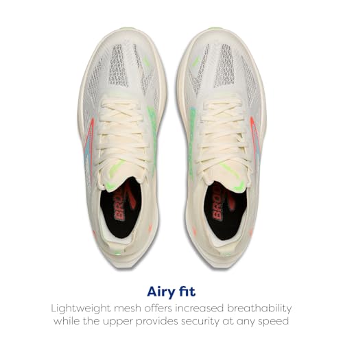 Brooks Women's Hyperion Max 3 Neutral Running Shoe - Coconut/Green Gecko/Pink Clay - 7.5 Medium