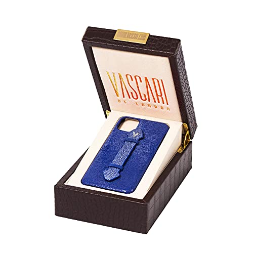 Étui cuir iPhone 11 Pro Max Vascari bleu pour le quotidien chic