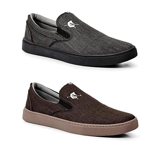 Kit 2 Sapatênis Slip On Yatch Masculino Polo State Play Preto/Marrom (40, Preto Marrom)