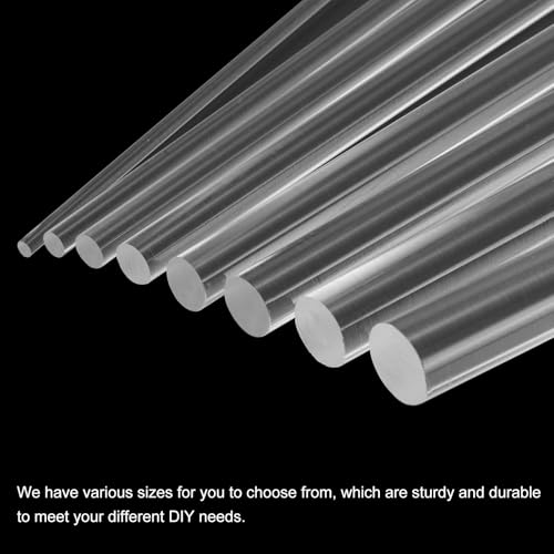 Image of MECCANIXITY 8pcs Acrylic Round Rods 5 /32 inch x 8 inch Clear Acrylic Dowel Rods Sticks Plastic Sticks Strip for DIY Crafts Lighting Gardening Decoration - 4mm x 200mm