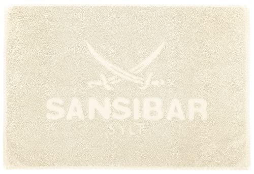 Sansibar Badematte 50x80 cm – Badvorleger, Badteppich aus Reiner Baumwolle – Oeko-TEX, rutschfest und waschbar – Sylt-Design - Sand