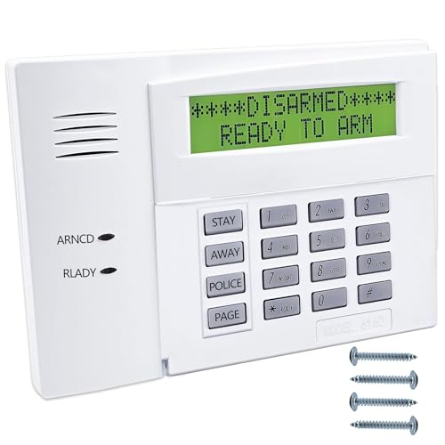6160 Custom Alpha Alarm Keypad Display Compatible with Honeywell VISTA-20P/15P/10P and Ademco Systems Addressable Wired Security Keypad Replacement for Ademco 6160 Keypad