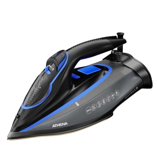 Havells Athena 3000 W Steam Iron with Smart i Sense Technology(No Fabric Burn), 2X Auto Shut Off, Vertical, Horizontal Ironing, Anti Drip, Self-Cleaning&Anti Scale Technology. (Black Blue), 3000 Watts