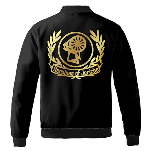 Custom Name Heroines of Jericho Bomber Jacket with Gold Symbol and HOJ Lettering, Bomber Jacket S-5XL3
